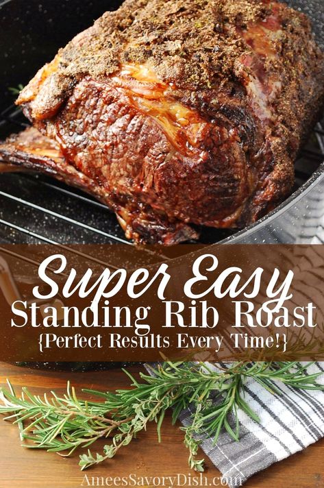 Explore the art of creating a simple yet impressive standing rib roast, perfect for any special occasion or family gathering. Holiday Prime Rib, Holiday Apps, Beef Rib Roast, Prime Rib Roast Recipe, Ribeye Roast, Cooking Prime Rib, Rib Roast Recipe, Standing Rib Roast, Prime Rib Recipe