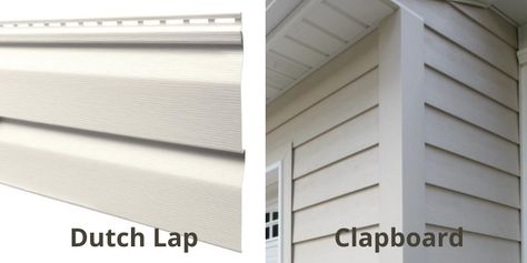 Dutch Lap Siding Exterior, Dutch Lap Vs Clapboard Siding, Clapboard Vinyl Siding, Clapboard Siding Exterior, Vynal Siding, Dutch Lap Vinyl Siding, Clapboard House, Outdoor House Decor, Dutch Lap Siding