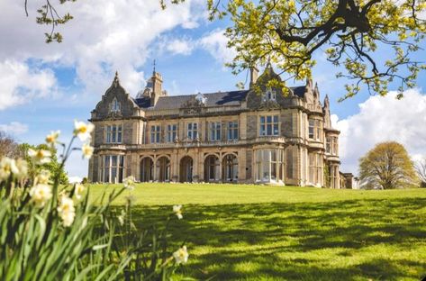 Clevedon Hall is a Grade II* listed building designed and built in 1852 by local architect firm, Foster & Wood, for Conrad W. Finzel the 1st, owner of a large sugar refining business. The house later became a neurological institution, offices, and St Brandon’s Girls School (1945-2004). It is now a wedding and events venue. Clevedon Hall, Victorian Castle, Brothers Wedding, Hall House, Listed Building, School Building, Girls School, Country Houses, Event Venues