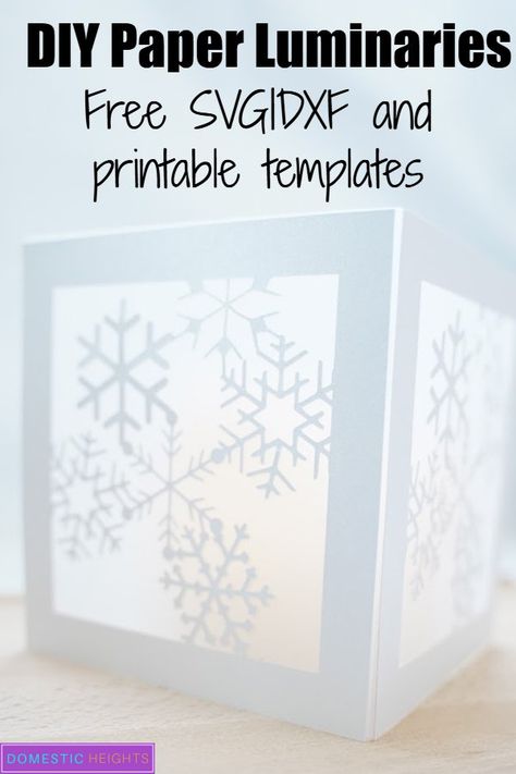 christmas paper luminary, free svg and printable template, papercraft ideas, holiday crafts and DIY Paper Luminaries, Template Papercraft, Lantern Template, Paper Lanterns Diy, Diy Laser Cut, Papercraft Ideas, Free Svgs, Diy Lanterns, Christmas Paper Crafts