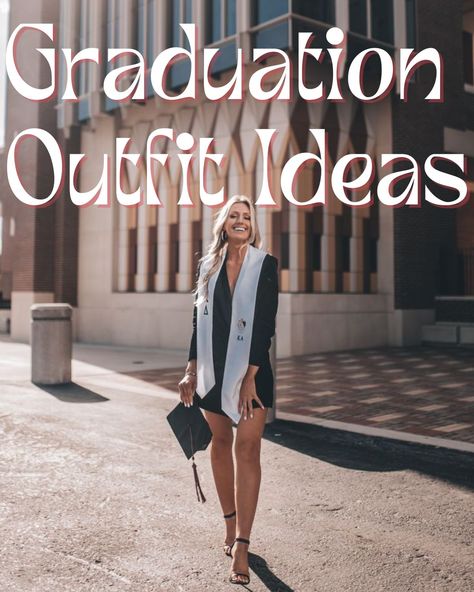 2023 Graduation Dress Ideas, College Senior Outfits, Graduation Celebration Outfit, What To Wear On Graduation Day, Graduation Outfit Ideas Graduate School, Graduation Outfit Masters Degree, Graduation Wear Outfit Ideas, Outfits To Wear Under Graduation Gown, Dresses Under Graduation Gown