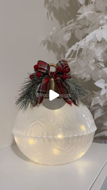 Rocio Ruiz on Instagram: "If you like big ornaments for Christmas 🎄 then try this beautiful and easy DIY you are going to love it 🤩 get all the materials at Dollar Tree  #christmastime  #christmasdecorations  #christmasdiy" The Shabby Tree Christmas Crafts, Diy Large Xmas Ornaments, Christmas Styrofoam Crafts, Dollar Tree Giant Ornaments Diy, Diy Christmas Big Ball Ornaments, Dollar Tree Jumbo Ornaments Diy, Dollar Tree Big Ornaments, Dollar Tree Crafts Christmas Ornaments, Diy Dollar Tree Ornaments Craft Ideas