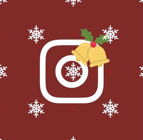 Red Christmas App Icons With Snowflakes, Christmas Icon Instagram, Aesthetic Christmas Icons For Apps, Instagram Christmas Icon, Christmas Instagram App Icon, Christmas Instagram Icon, Christmas Widgetsmith Icons, Christmas Ios Icons, Christmas Apps Icons