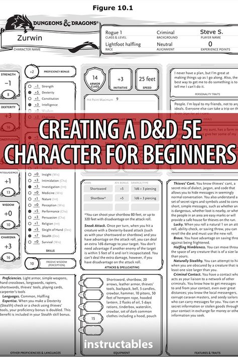 How to create a Dungeons and Dragons 5e character for beginners! Great for those who want to get into the pen and paper role-playing game published by Wizards of the Coast. #Instructables #paper #gaming #RPG #DnD #creation Create A Dnd Character, Dnd Character Sheet Beginner, Dungeons And Dragons Character Creation, Creating A Dnd Character, D And D For Beginners, How To Start Playing Dnd, Dnd Ability Scores Explained, Dungeons And Dragons Beginner Tips, Dungeons And Dragons Characters Sheet