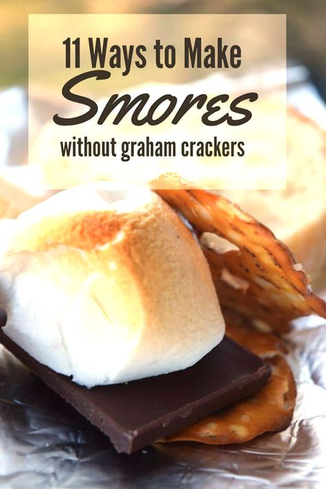 S'mores Without Graham Crackers + a Free Printable Microwave Smores, Dessert Recipes Bars, Graham Cracker Smores, Oven Smores, Smores Recipes, Camping Smores, Chocolate Covered Graham Crackers, No Bake Healthy, July 4th Recipes