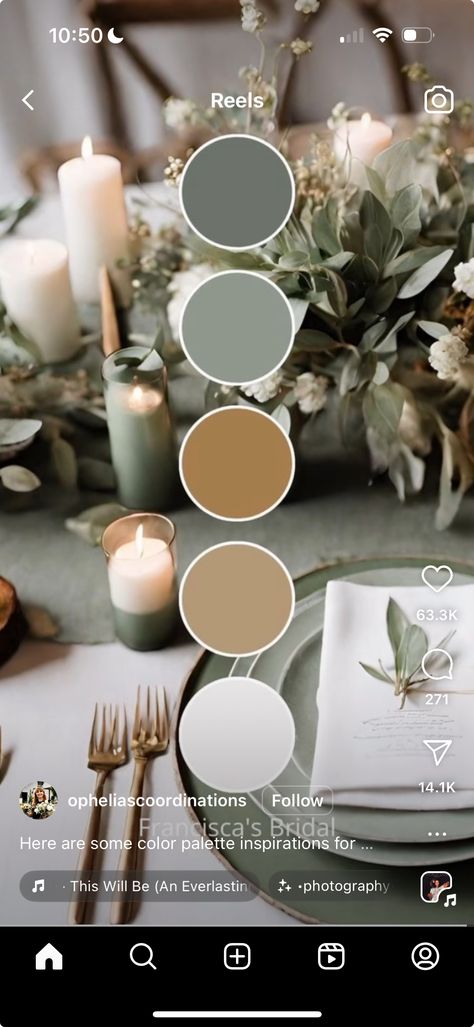 Green Earthy Wedding Theme, Sage And Cream Wedding, Sage Green And Cream Wedding, Green Brown Wedding, Boho Color Scheme, Rustic Color Schemes, 2026 Wedding, Beige Aesthetics, Earth Tone Wedding