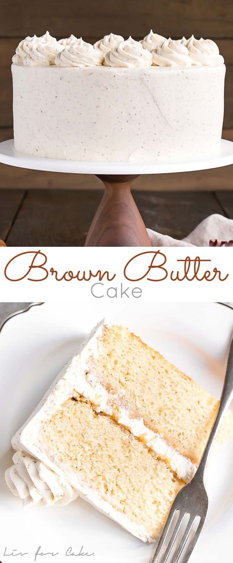 Brown Butter Cake, Classic Vanilla Cake, Vanilla Cake Recipe, Classic Cake, Köstliche Desserts, Cake Flavors, Butter Cake, Brown Butter, Homemade Cakes