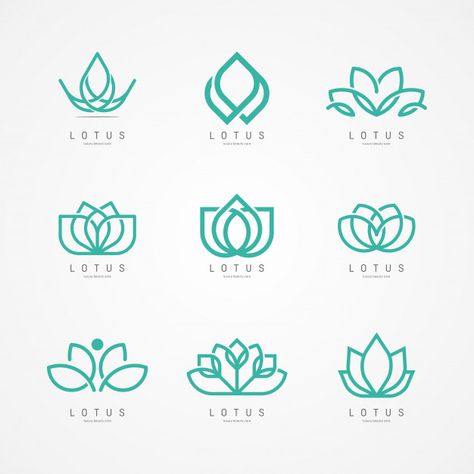 Lotus flower logo Premium Vector | Premium Vector #Freepik #vector #logo #flower #floral #water Lotus Logo Design Ideas, Lotus Illustration Design, Flower Logo Ideas, Flower Logo Design Graphics, Spa Logo Design Ideas, Flower Logo Design Ideas, Lotus Logo Design, Lotus Flower Vector, Lotus Flower Illustration