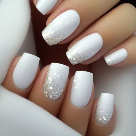 White - NailKicks Smink Inspiration, Makijaż Smokey Eye, Bride Nails, Nails French, French Wedding, Dipped Nails, Bridal Nails, Xmas Nails, Fancy Nails