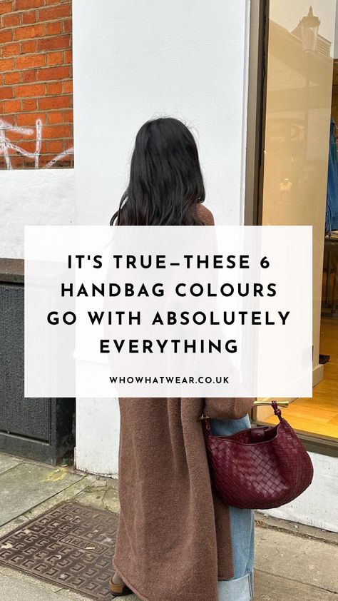 Beige Purse Aesthetic, Bags For All Outfits, Brown Bag Black Outfit, Khaki Handbag Outfit, Brown Bag Black Shoes Outfit, Black Shoes Brown Bag Outfit, Burgundy Bag Outfit Winter, Maroon Handbag Outfit, Outfits With Red Handbags