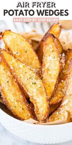 Air Fryer Potato Wedges, Baked Potato Wedges, Air Fryer Potato, Air Fryer Fried Chicken, Smores Dessert, Food Air Fryer, Air Fryer Ideas, Air Fried Food, Instant Pot Air Fryer