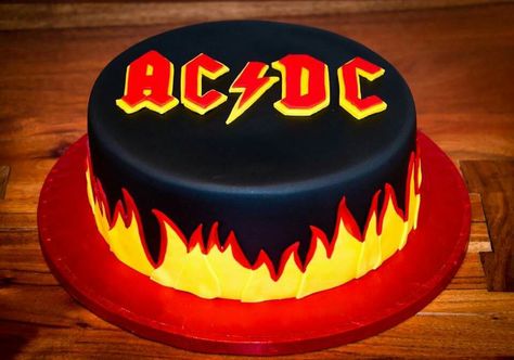 Acdc Birthday Cake, Born Two Rock, Dc Cake, Metal Patches, Cake Themes, Birthday Cakes For Women, Cakes For Women, Party Rock, Ac Dc