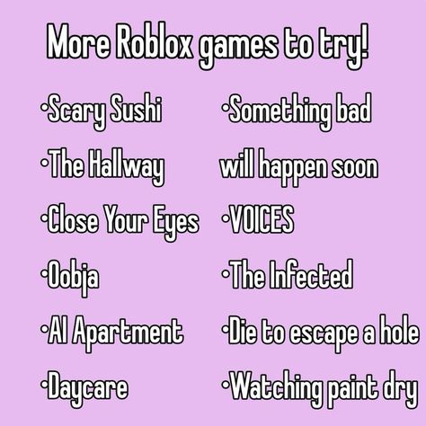 Roblox About Ideas, Roblox Bio Ideas Funny, Cool Roblox Games, Good Roblox Games, Roblox Games To Play When Bored, Roblox Game Ideas, Fun Roblox Games, Roblox Games To Play, Scary Games To Play