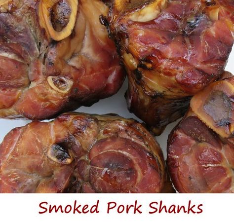 A quick glance around the web and I found tons of great recipes for braising shanks, which I will do but I also found the idea of smoking them and using them in the place of smoked hocks. Now that’s an idea I can get excited about because I love hocks and beans. So I took 8 shanks, brined them for a while and then smoked them. The end result was tender, perfectly smoky-flavored shanks that were amazing in a big pot of beans. Smoked Pork Hocks Recipe, Pork Hocks Recipe, Smoked Pork Hocks, Pork Shanks Recipe, Pork Wings, Pork Shanks, Brine For Pork, Pot Of Beans, Pork Shank