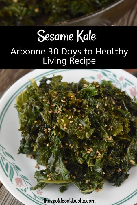 Sautéed Sesame Kale Recipe - How to Sauté Kale - These Old Cookbooks Saute Kale, Sauté Kale, Kale Recipes Sauteed, Sesame Kale, Kale Recipes Healthy, Wilted Kale, Benefits Of Kale, Red Kale, Freezing Kale