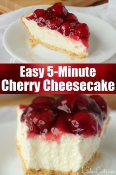 Dense Cheesecake, Easy Cheesecake Recipe, No Bake Cherry Cheesecake, Biscuits Graham, Easy No Bake Cheesecake, Cheesecake Recipes Classic, Cheesecake Lovers, Cookie Recipes Unique, Cake Recipes Easy Homemade