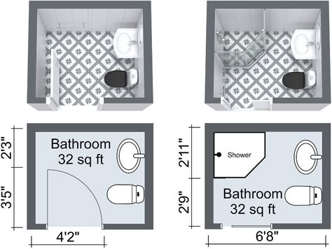 Small bathroom design layout. easy to instal and save place. Find your favorite at www.gorgeoustubs.com Small Bathroom Floor Plans, Small Bathroom Plans, Bathroom Floor Plan, Bathroom Layout Ideas, Very Small Bathroom, Small Bathroom Layout, Bathroom Plan, Bathroom Dimensions, Bathroom Plans