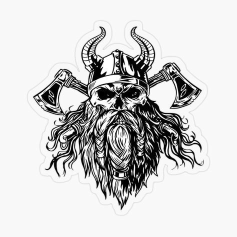 Viking Skull Drawing, Viking Skull Tattoo Design, Art Viking Tattoo, Viking Skull Tattoo, Viking Skull Art, Viking Vector, Simbols Tattoo, Viking Warrior Tattoos, Viking Tattoo Sleeve