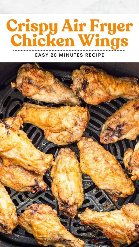 Craving crispy wings without the mess of frying? These Air Fryer Chicken Wings are the answer! They cook up quick and come out perfectly golden brown. No oil needed, just tender, juicy wings with a delicious crunch. Air Fryer Chicken Wings Frozen Crispy, Airfryer Whole Chicken Wings, Best Air Fryer Wings Crispy, Frozen Chicken Wings In Air Fryer Recipe, Easy Air Fryer Chicken Wings Recipe, Bone In Chicken Wings Air Fryer, Air Fryer Old Bay Chicken Wings, Bone In Wings Air Fryer, Air Fryer Chicken Wingettes