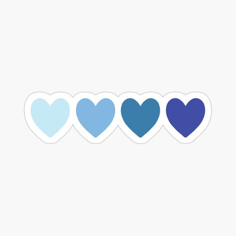 Blue Scrapbook, Blue Drawings, Preppy Stickers, Cute Laptop Stickers, Blue Hearts, Animation Artwork, Handmade Sticker, Floral Stickers, Love Stickers