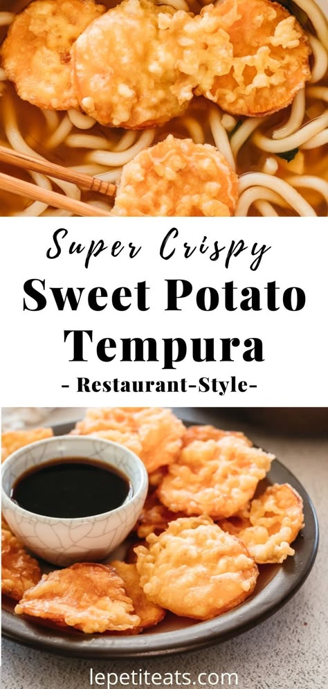 Sweet Potato Tempura with the lightest, crispiest batter is so much easier to make at home than you may have thought! Peaches Salad, Grilled Fruit Dessert, Grill Pineapple, Sweet Potato Tempura, Grilled Potato Recipes, Grilled Sides, Sweet Potato Appetizers, Grilled Fruit Recipes, Tv Snacks