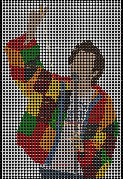 Alpha pattern #107478 | BraceletBook Harry Styles Cross Stitch Patterns, Alpha Pattern Harry Styles, Harry Styles Cross Stitch, Crochet Bracelet Pattern, Harry Styles Funny, Musical Artist, Pixel Crochet, Tapestry Crochet Patterns, Crochet Bracelet