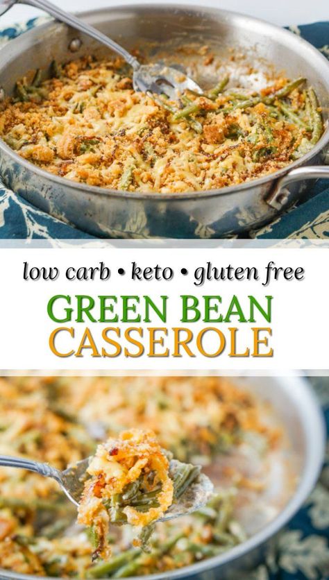 Keto Green Bean Casserole, Gluten Free Green Bean Casserole, Healthy Green Bean Casserole, Healthy Green Beans, Low Carb Side, Keto Green, Diet Lunch, Canned Soup, Greenbean Casserole Recipe