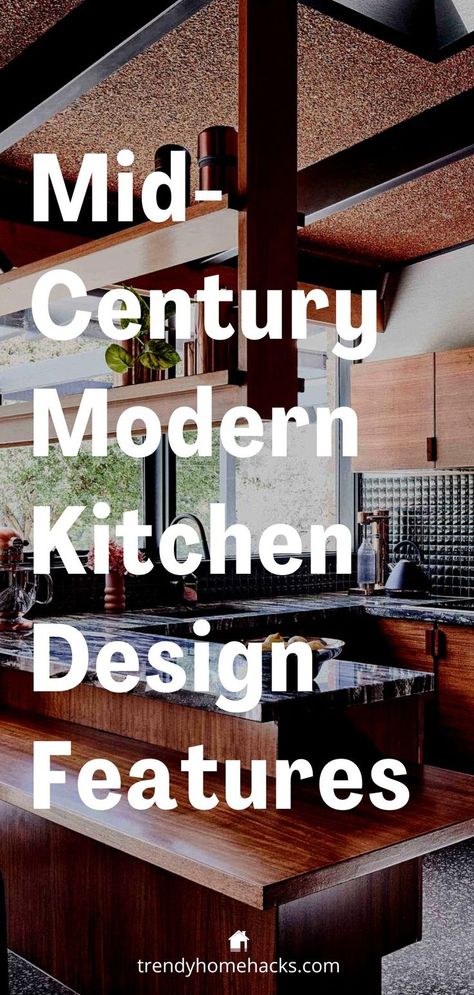 In this blog post, we talk about the top 10 timeless mid-century kitchen design features that can add some retro flair to your modern kitchen. If you’re a fan of retro style and vintage vibes, then you might already know that mid-century modern design is making a huge comeback in the world of interior design. And there’s no better place to incorporate this classic style than in the heart of the home: the kitchen! Check it out on the blog! Huge Kitchen Ideas, Mid Modern Kitchen, Art House Interior, Modern Midcentury Home, Modern Retro Interior Design, Interior Design Mid Century Modern, Mid Century Modern Kitchen Decor, Retro Modern Kitchen, Midcentury Interior Design