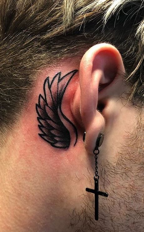 Tattoo Ideas Behind Ear, Back Ear Tattoo, Tattoo Male, Tattoos Behind Ear, Best Neck Tattoos, Small Neck Tattoos, Behind Ear Tattoos, Small Chest Tattoos, Unique Small Tattoo