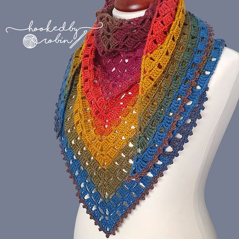 Block Stitch Crochet Shawl, Crochet Shawlette Pattern, Crochet Ruana Pattern, Crochet Block Stitch, Hooked By Robin, Crochet Stole, Crochet Shawlette, Crochet Ruana, Club Crochet