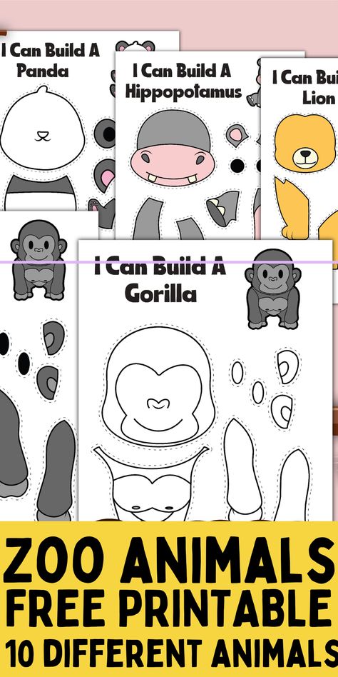 Zoo Printables, Zoo Animals Preschool Activities, Zoo Activities Preschool, Zoo Animals Preschool, Zoo Lessons, Zoo Animal Activities, Preschool Zoo Theme, Preschool Jungle, Jungle Activities