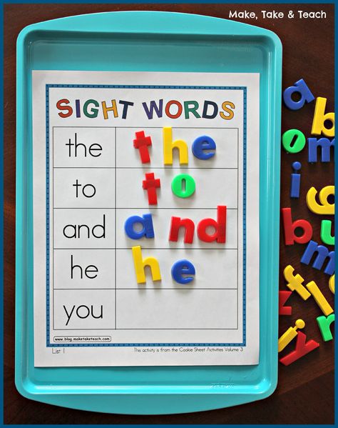 Cookie Sheet Activities, Teaching Sight Words, Kindergarten Centers, Sight Words Kindergarten, Sight Word Activities, Word Activities, Kindergarten Literacy, Toddler Learning Activities, Kindergarten Reading