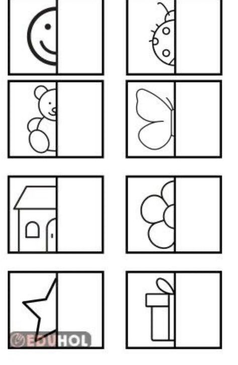 Symmetry Drawing For Kids, Symmetry Activities, Brain Gym For Kids, Symmetry Worksheets, Visual Perceptual Activities, Preschool Activities Printable, Visual Perception Activities, Free Coloring Pages For Kids, Activities Printable