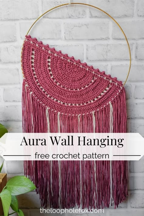 Circle Boho Wall Art, Boho Crochet Wall Hanging Pattern, Modern Crochet Projects Latest Trends, Variegated Yarn Crochet Ideas, Western Boho Diy Decor, Crochet Boho Wall Hanging, Hoop Wall Hanging Diy, Crochet Wall Decor Free Pattern, Crochet Wall Hanging Pattern Free