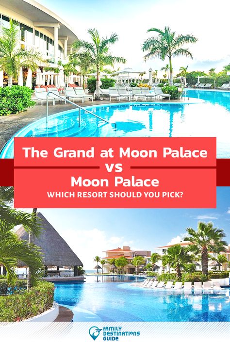 Thinking about a family vacation and unsure whether to stay at The Grand At Moon Palace or Moon Palace? We’re FamilyDestinationsGuide and we’re here to help. In this head-to-head review, The Grand At Moon Palace vs Moon Palace, you’ll discover exactly which resort is best for you and your family - so you get memories that last a lifetime! #thegrandatmoonpalace #moonpalace #familyvacation Moon Palace Nizuc Cancun, Grand Moon Palace Cancun, Palace Resorts Cancun, Beach Palace Cancun, Cancun Mexico Resorts, Moon Place, Mexico With Kids, Beach Palace, Moon Palace Cancun