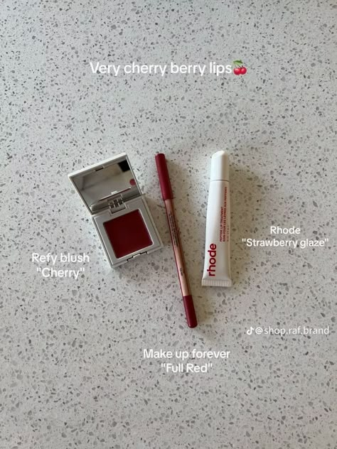 Rhode Lip Combo, Cherry Lip Combo, Cherry Cola Lip Combo, Lip Products Aesthetic, Softer Lips, Rhode Lip, Rhode Skin, Lip Combos, Funny Fruit