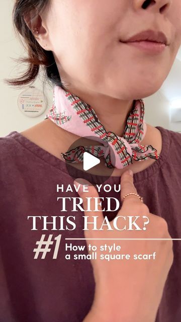 Sara SJ Kim | 📽 Sewing Therapy on Instagram: "# 1 | How to Style a Small Square Scarf

I‘ve come across so many amazing hacks on social media, and I thought, why not try them out and share the best ones with you? That’s why I’ve decided to launch a new series called “Have You Tried This Hack?” where we can exchange ideas, discover new tips, and learn together! This series will feature styling tips, sewing hacks, and much more. 

Your support will determine whether this series lives on or not, so stay with me on this journey! 😊 

Since scarf season is here, I’m kicking off with “How to Style a Small Square Scarf”. If you already know this hack, tell me your thoughts! If not, try it and let me know how it went. And if you have another fun idea for styling small scarves, I’d love to hear it Small Square Scarf How To Wear A, Short Silk Scarf Tying, Tying A Square Scarf, How To Tie Small Scarf, How To Use Scarf Rings, How To Tie A Small Square Scarf, How To Tie Square Scarf, Tie A Scarf Around Your Neck, How To Tie A Square Scarf