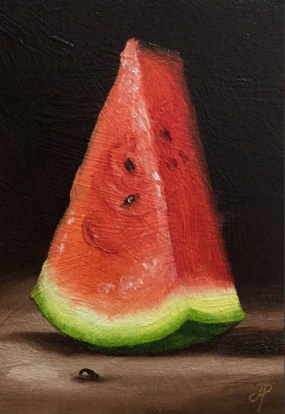 Beautiful Acrylic Painting, Watermelon Slice, Art Kawaii, Watermelon, Acrylic Painting, Pastel