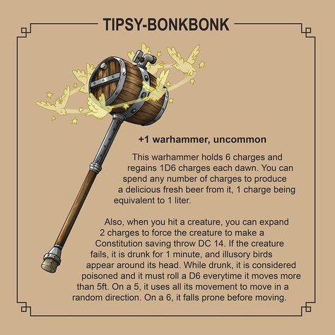 Luca Mosqa (@luca_mosqa) • Instagram photos and videos Dnd Warhammer Homebrew, Dnd Hammer Homebrew, Funny Magical Items Dnd, Cleric Items 5e, Dnd Warhammer Item, Dnd Magic Whip, Funny Magic Items 5e, Dnd Home Brew Items, Uncommon Magic Items 5e