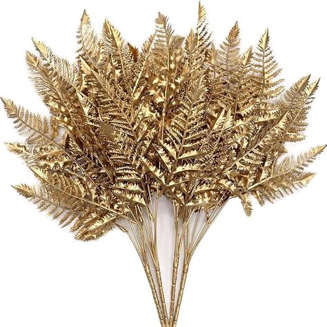 Amazon.com: CATTREE Artificial Plants Christmas Decoration, Plastic Golden Boston Plant Fake Simulation Fern Leaves for Wedding Bridal Bouquet Party Indoor DIY Home Office Table Centerpieces Decor - Gold 4 Pack : Home & Kitchen Fern Plants, Bouquet Party, Home Office Table, Fern Leaves, Holiday Accessories, Golden Leaves, Wedding Bridal Bouquets, Office Table, Christmas Centerpieces