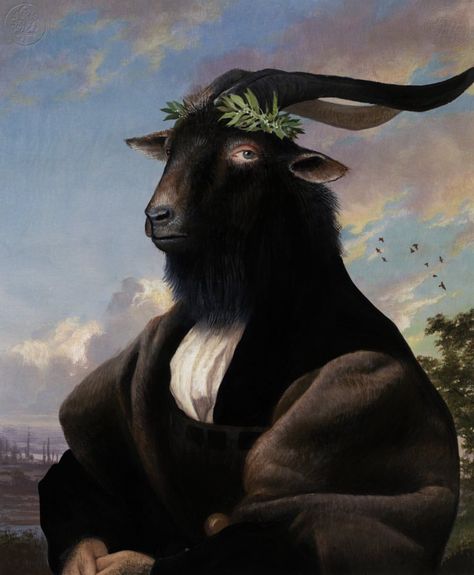 Black Goat seems perfect for the equinox....it's the first day of Fall. The Moonisgetting full..., when I did this little Gouache painting we'd been looking at Goya's Dark mural paintings..."The Great He-goat" #dark #goat #black #strangedreams #surrealism #equinox #painting #blackgoat #he-goat Goat Paintings, Black Phillip, Black Goat, Goat Art, Arte Grunge, Occult Art, Weird Dreams, Retro Wall Art, Mural Painting