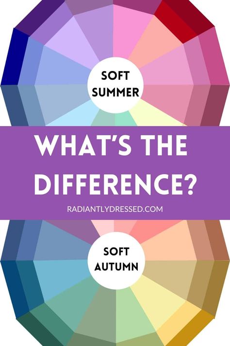 Are you struggling to choose between Soft Summer and Soft Autumn? Discover the subtle nuances between these color seasons in our comprehensive guide. Learn how to identify your season with practical tests and expert tips, enhancing your wardrobe and makeup choices to align perfectly with your natural tones. This article offers essential insights into choosing the right colors that truly reflect and enhance your inherent beauty. Soft Autumn Colors To Avoid, Soft Summer And Soft Autumn, Soft Summer Vs Soft Autumn Color Palette, Soft Autumn Palette Colors, Soft Summer Characteristics, Soft Summer Sunglasses, Dusk Summer Palette, Soft Summer Winter Wardrobe, Soft Autumn Examples