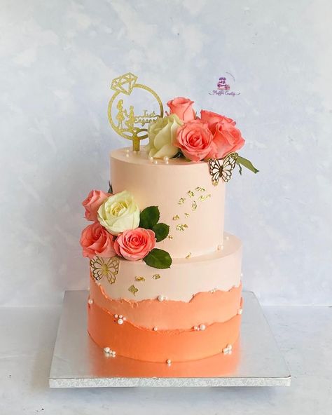 Cake Floral Decoration, 4 Kg Cake Design, Two Tier Simple Cake, Two Tier Anniversary Cake Designs, Engagement Cakes 2 Tier, Two Tier Cake Designs Simple, Two Tier Cake Wedding, 2tier Cake Design, Cake 2 Tier Birthday