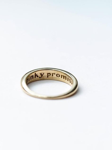 I LIKE IT HERE CLUB Pinky Promise Ring: Gold Plated | Edge of Urge Promise Ring Gold, Pinky Promise Ring, Gold Promise Rings, Pinky Promise, Dope Jewelry, Funky Jewelry, Jewelry Lookbook, Dream Jewelry, Jewelry Inspo