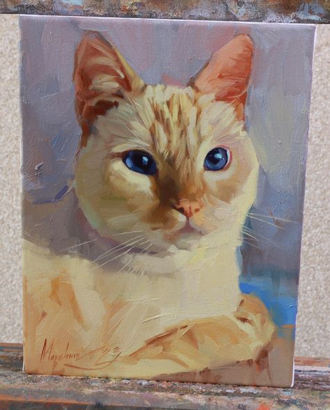 20x15 cm Oil on canvas To order a custom portrait of your pet or buy some of my paintings, visit my website (link in bio) ⠀ ⠀ #art… | Instagram Katya Minkina, Pet Loss Cat, Painting Cat, Custom Cat Portrait, Cat Artwork, Cat Portrait, Oil Portrait, Custom Cat, Cat Portraits