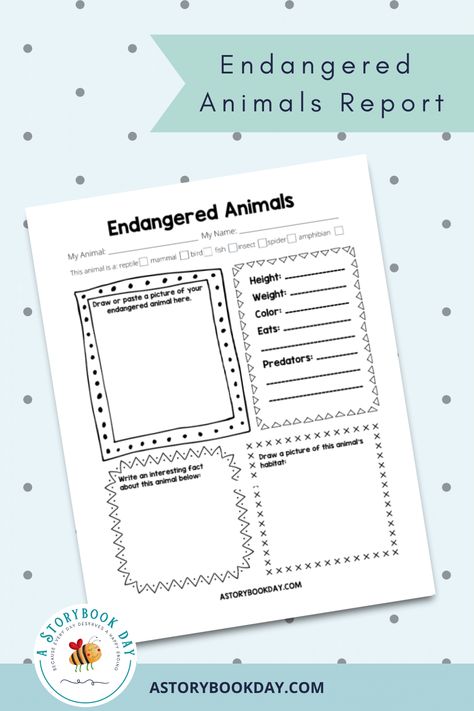 Use this fun Endangered Animals Report Template in your homeschool classroom to study more about different endangered animals! #homeschool #freeprintables Endangered Animals Poster Project, Endangered Animals Activities, Endangered Species Activities, Homeschool Craft Ideas, Animal Report Template, Endangered Animals Project, Endangered Species Project, Science Lapbooks, Homeschool Notebooking