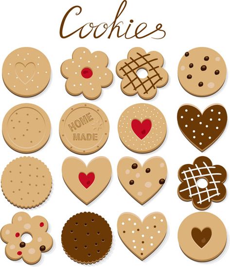 Home Made Cookies, Cookie Vector, Cardboard Crafts Diy, Paper Dolls Clothing, Cutout Sugar Cookies, Vector Food, Cute Christmas Wallpaper, Delicious Cookies, Food Drawing