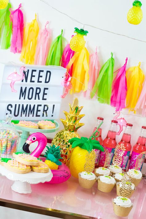 End Of Summer Bash For Kids, End Of Summer Party Decorations, Flamingo Summer Party, End Of Summer Pool Party Ideas, End Of Summer Party For Kids, Beginning Of Summer Party, Summer Kickoff Party, End Of Year Party Themes, Goodbye Summer Party