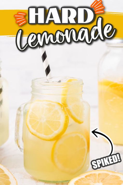 Lemonade With Alcohol, Spiked Lemonade Recipe, Limoncello Lemonade, Vintage Sports Bar, Lemon Shake Up, Mikes Hard Lemonade, Spiked Lemonade, Lemonade Punch, Hard Lemonade