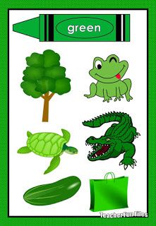 Teacher Fun Files: Color Charts Things That Are Green Preschool, Teaching Kids Colors, Colours Name For Kids, Kids Learning Activities Preschool, Learning Colors Activities, Teacher Fun Files, Preschool Charts, Preschool Color Activities, Color Worksheets For Preschool